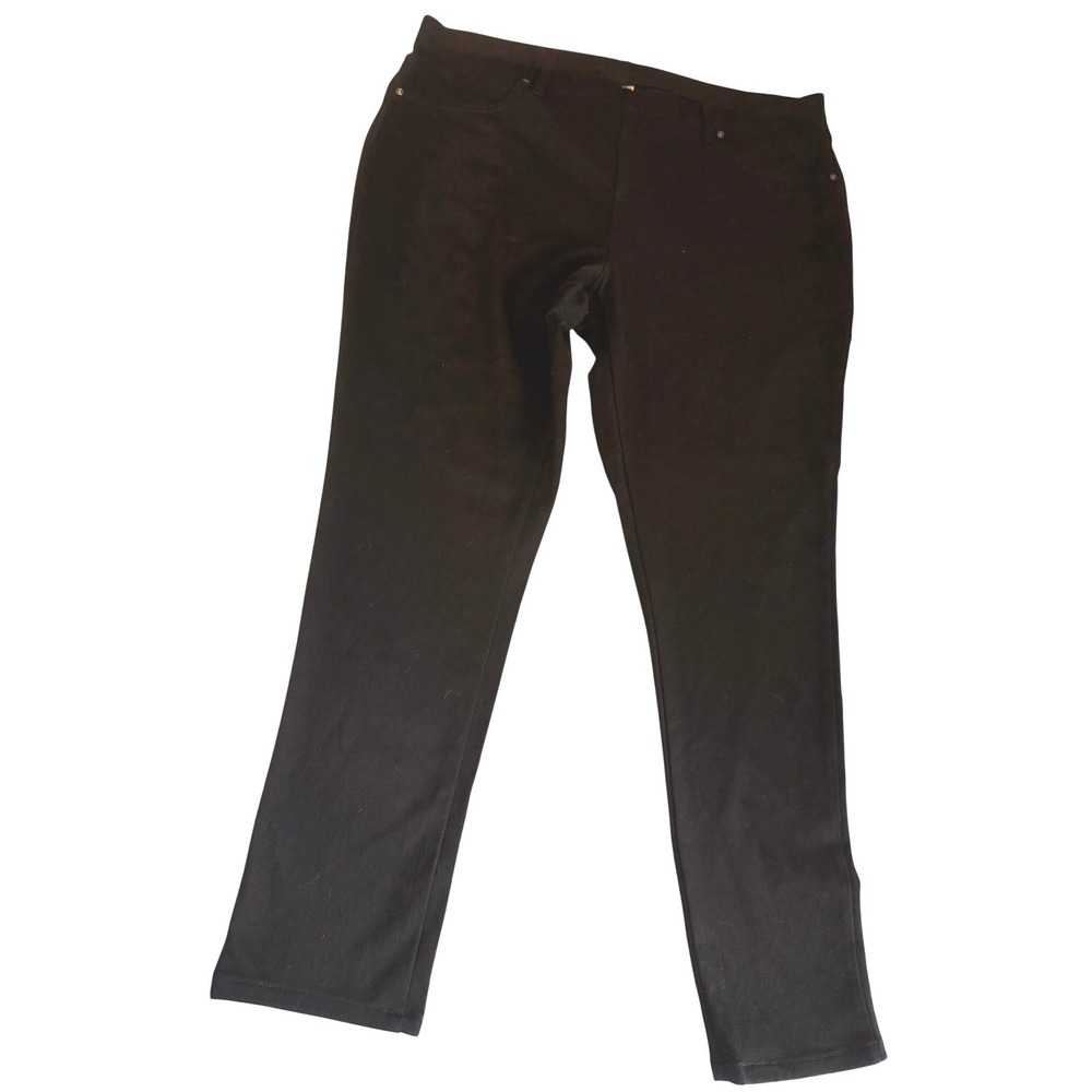 Terra & Sky Womens 1X 16W-18W Black Pull On Jeggings Stretch Skinny